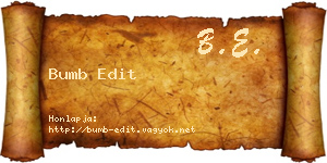 Bumb Edit névjegykártya